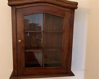 #12	Wood Display Cabinet w/Glass Doors   18x6x21.5T	 $75.00 
