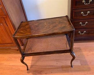 #16	Burled Wood w/cane Shelf End Table 33Wx13Dx22T	 $75.00 
