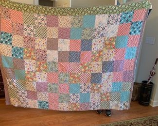 #18	Scrappy Hand-Made Quilt as is edges 66x7'	 $55.00 
