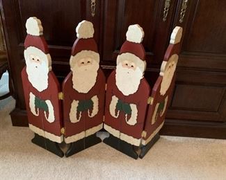 #33	Santa 4 panel Wood hand-painted Screen   9" Wide  28"T each Screen	 $30.00 
