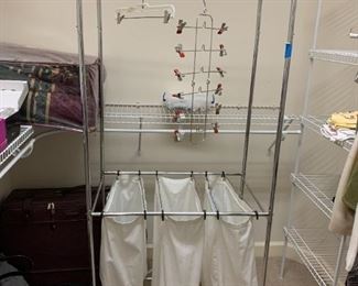 #35	Laundry Hanging Rack  w/3 baskets  18Dx30Wx72T	 $75.00 
