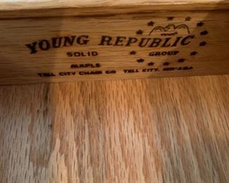 #40	Wood Young Repubic Roll-top Desk w/3drawers & Cubby 31Wx20Dx43T	 $100.00 
