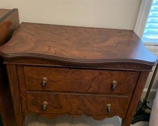 #41	2 drawer End table (not wood)  30Wx18Dx28T	 $45.00 
