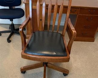 #44	Old Wooden office Chair Works - adjustable	 $75.00 
