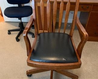 #44	Old Wooden office Chair Works - adjustable	 $75.00 
