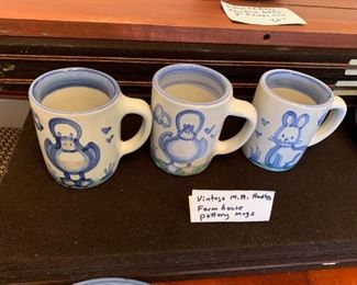 #71	M. A. Hadley Farmhouse Pottery - set of 3 mugs	 $30.00 
