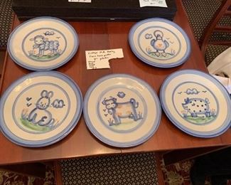 #70	M.A. Hadley Farmhouse Pottery -  Set of 5 plates Farmhouse	 $100.00 
