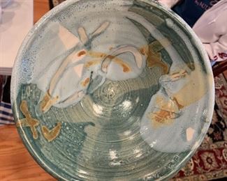 #84	Seafoam Hand-made Pottery 8.5"wx3"T	 $30.00 
