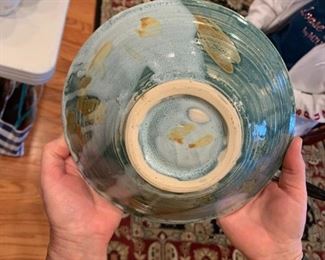 #84	Seafoam Hand-made Pottery 8.5"wx3"T	 $30.00 
