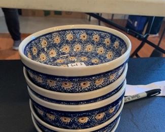 #90	Boleslawiec Polish Pottery Set of 5 Bowls 	 $35.00 
