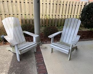 #104	(2) Pottery Barn Adirondack Chairs (as is )  sold as a set	 $60.00 
