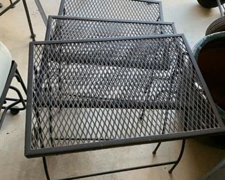 #124	3 Wrought Iron Stacking Tables - sold as a set	 $30.00 
