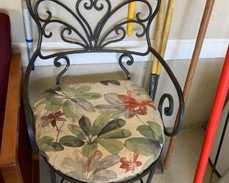 #129	Wrought Iron Chair w/heart design on back - heavy	 $75.00 
