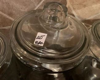 #155	Kitchen	Glass Canisters - set of 8	 $ 20.00 