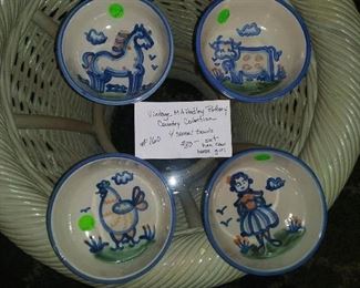 #160        Vintage M A Hadley Pottery - Country Collection cereal bowls. Set of 4.        $80