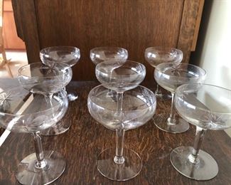Mid-Century Modern Coupe Champagne Glasses 