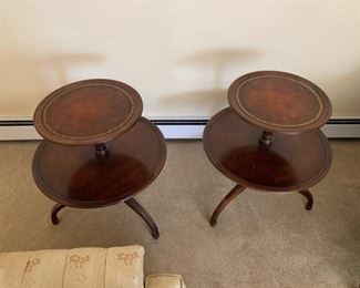 Antique Round Two Tiered Tables 