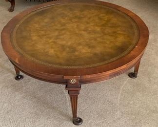 Leather Topped Coffee Table 