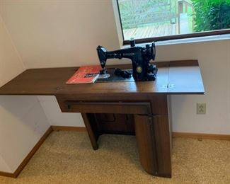 Singer Sewing Machine and Cabinet 