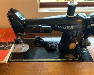 Singer Sewing Machine and Cabinet 