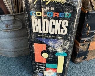 Vintage Colored Blocks, Children's Toys 