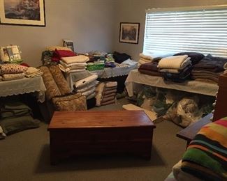 Linens galore.