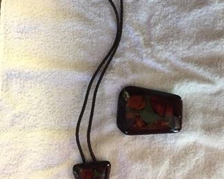 Unique lucite bolo & belt buckle.