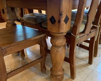 Solid Wood Dining Table w 6 Chairs