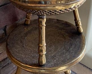 Vintage Middle Eastern Brass Stools