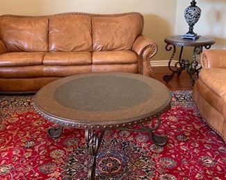 Coffee Table, End Tables and Sofa Table w Nailhead Accent