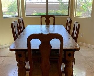Solid Wood Dining Table w 6 Chairs