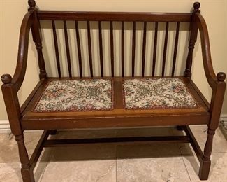 Vintage Embroidered Seat Bench