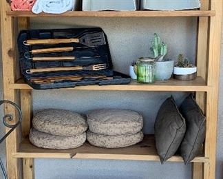 Shelving Unit, Pillows, Cacti...