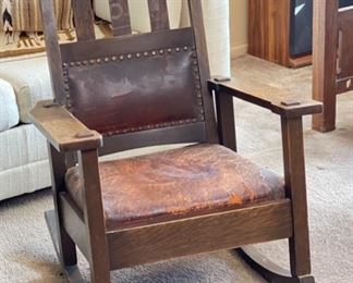 Stickley Brothers Quaint Furniture Mission Oak Rocker Model 790 Rocking Chair Arts & Crafts	35x28x30in	HxWxD