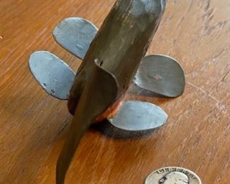 Antique Wood Fish Decoy orange/grey Folk Art	5.75in	
