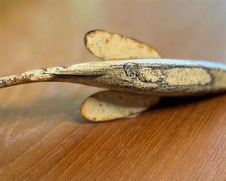 Antique Wood Fish DecoyOrange/Brown Stripe Folk Art	8in Long	
