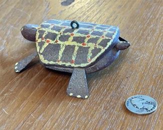 Antique Wood Fish Decoy Turtle Folk Art	4in Long	
