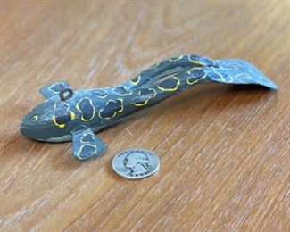 Antique Wood Fish Decoy Frog Folk Art	6in Long	
