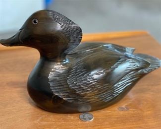 Duck Decoy Tom Swille Carved Wood	7in H	
