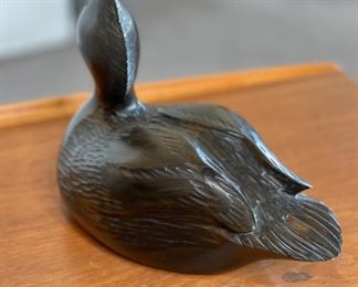 Duck Decoy Tom Swille Carved Wood	7in H	
