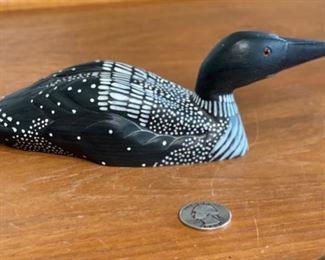 James Haddon Hand Carved/Painted Loon Duck decoy	8in Long	

