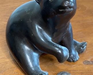 Santis Cast Bronze Bear Statue Figure #1	6in H	
