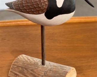 Harry V Shourds Carved Wood Ruddy Turnstone Bird HV Shorebird	11in H	
