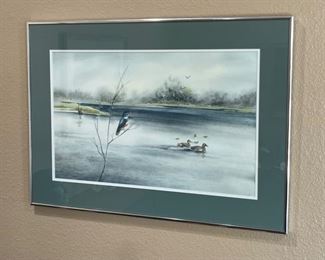 *Original* Art Jason Chee Kinyaa anii Ducks on lake painting	Frame: 19x26.5in	
