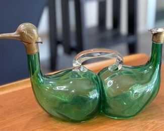 AS-IS Antique Blown Glass Double Duck Decanter	8x13x4.5in	HxWxD
