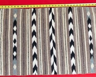 Authentic Vintage Navajo Banded Chevron Saddle Blanket Rug Native American	39x21	
