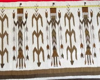 Authentic Vintage Navajo Corn Yei  Pictorial Rug Native American	59x30	
