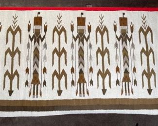 Authentic Vintage Navajo Corn Yei  Pictorial Rug Native American	59x30	
