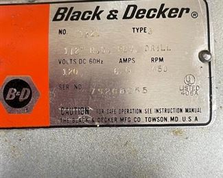 Black & Decker 1321 Heavy Duty Spade Drill		
