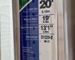 Werner 20ft Aluminum Extension Ladder D1220-2		